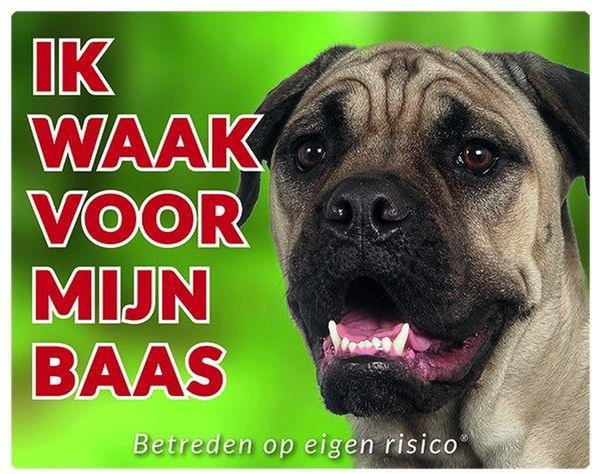 Bullmastiff Waakbord - Ik waak voor mijn baas
