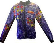 Sidi - Outdoorjas Herfst/Winter - Fleece gevoerd - Blauw/Geel/Rood - Maat M
