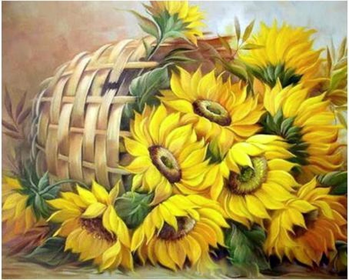 Schilderen op nummer "JobaStores®" Zonnebloemen 02 40x50cm