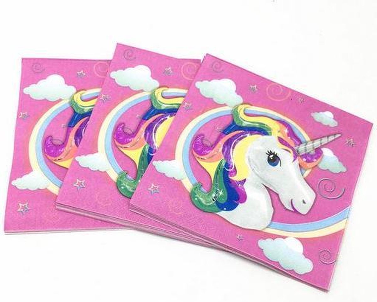 20 stuks servetten unicorn / eenhoorn