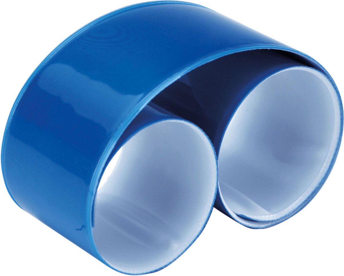 KI0334 KiMood Reflecterende snap/slap warp armband 32 x 3cm – Royal Blauw
