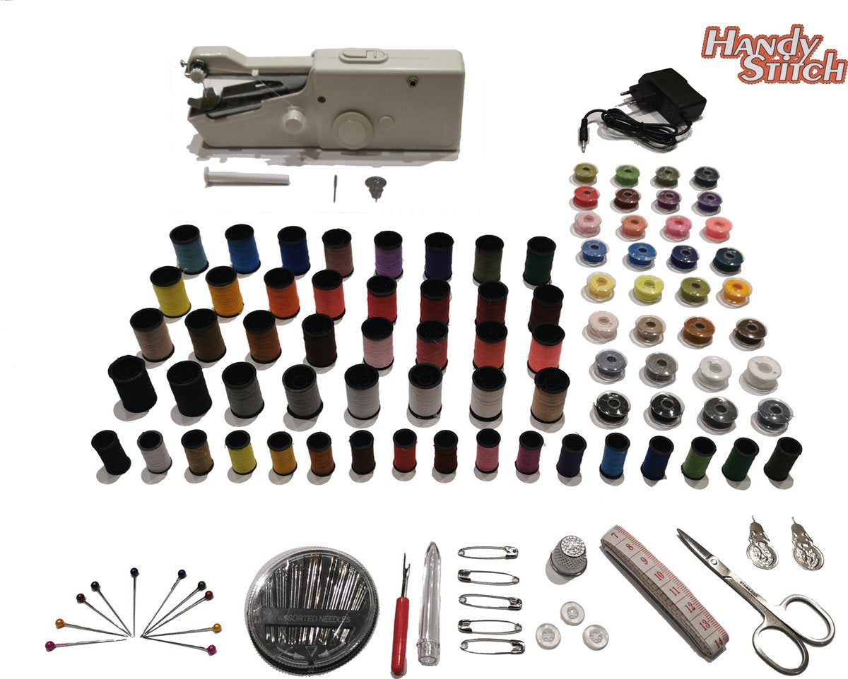 Handy Stitch - PREMIUM Handnaaimachine met Adapter en 140 Delige Starteskit