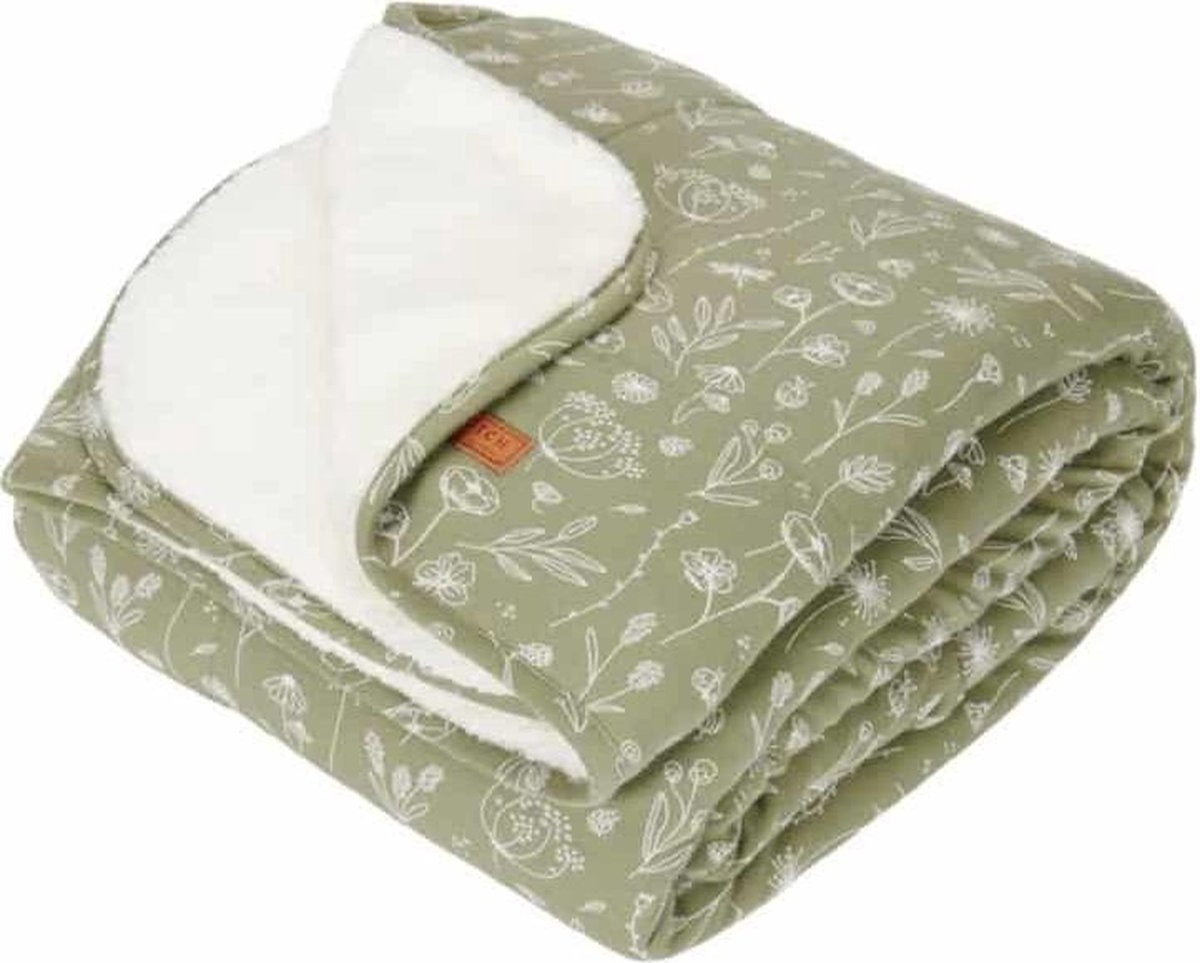 Little Dutch ledikantdeken pure & soft Wild Flowers Olive