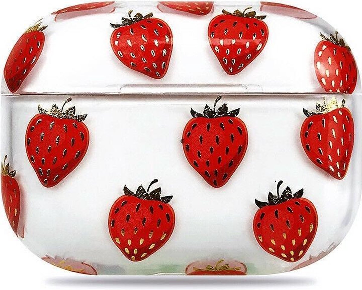 Teleplus Apple Airpods Pro Case Strawberry Pattern Silicone hoesje