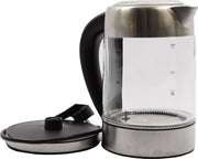 Glazen waterkoker RVS met Groen - blauw - lichtgroen - paars en rood LED licht (1
