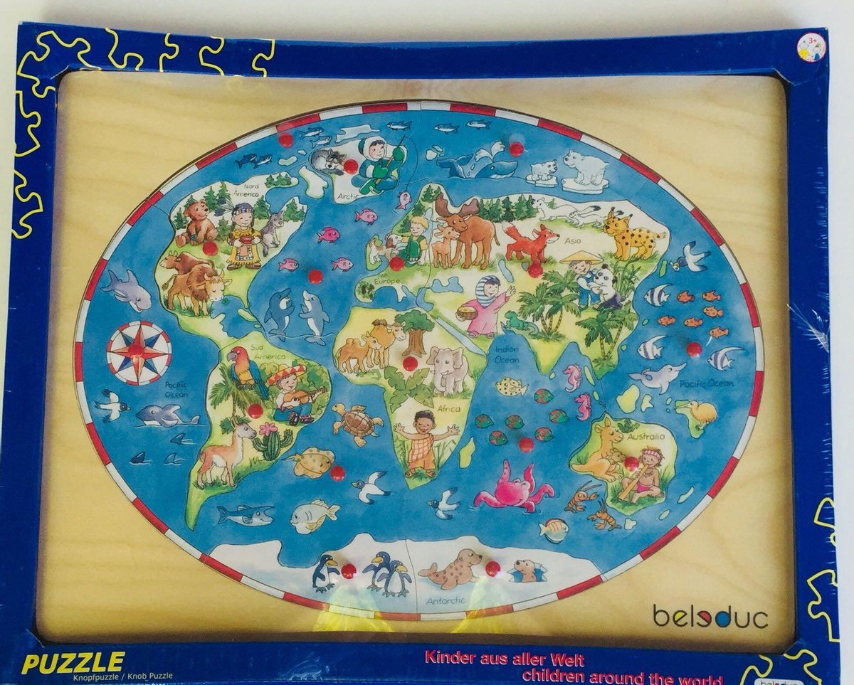 Puzzel kinderen van de wereld knoppenpuzzel.