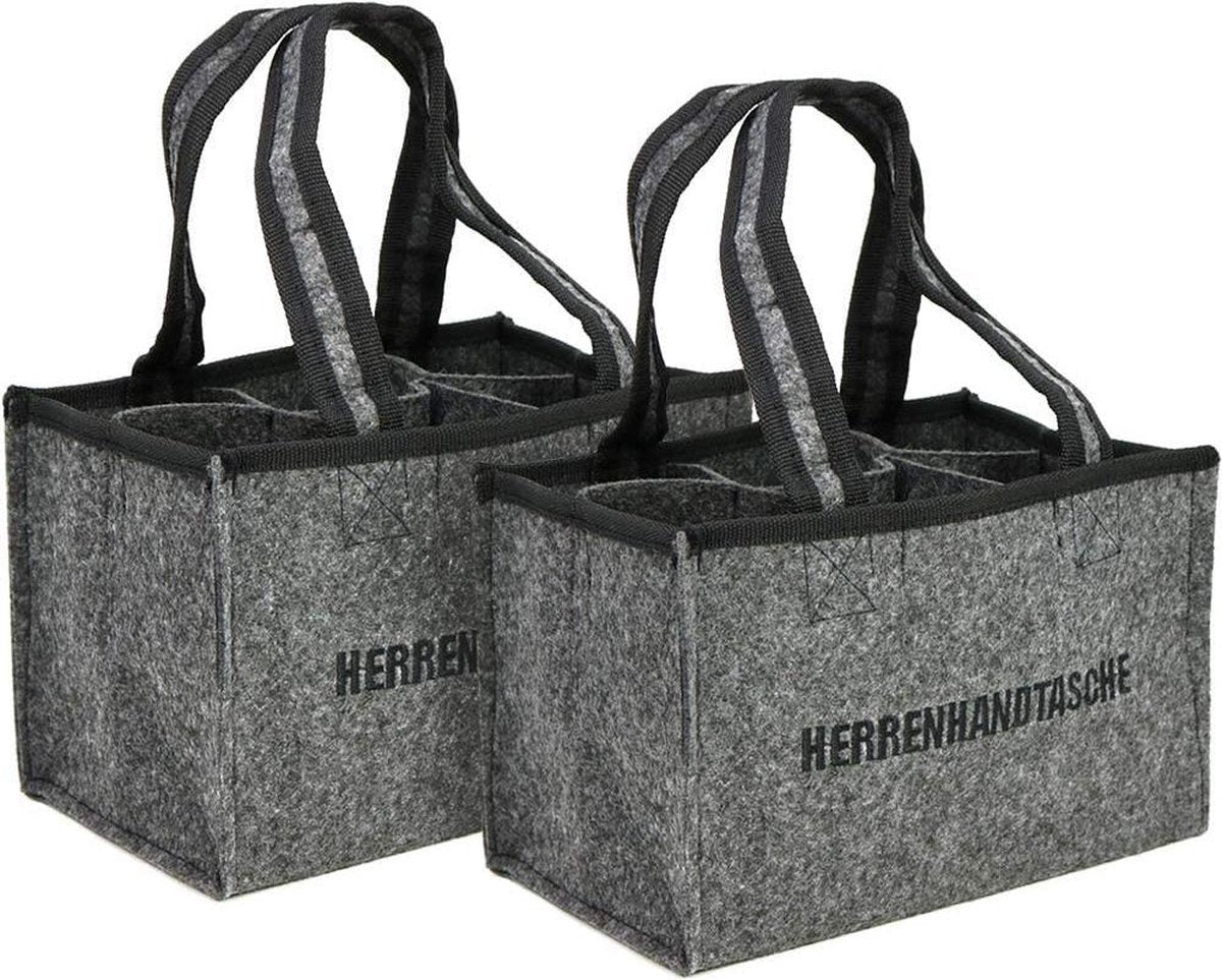 flessendrager -com-fure®-flessenhouder gemaakt van vilt en hout in verschillende kleuren