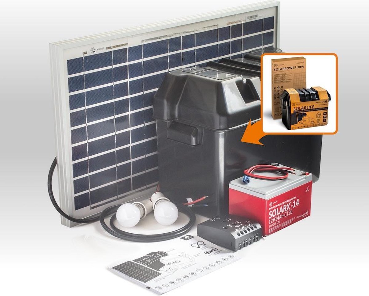 Xunzel SOLARLIFE™ i30 Verlichtingset met Zonnepaneel en Accu