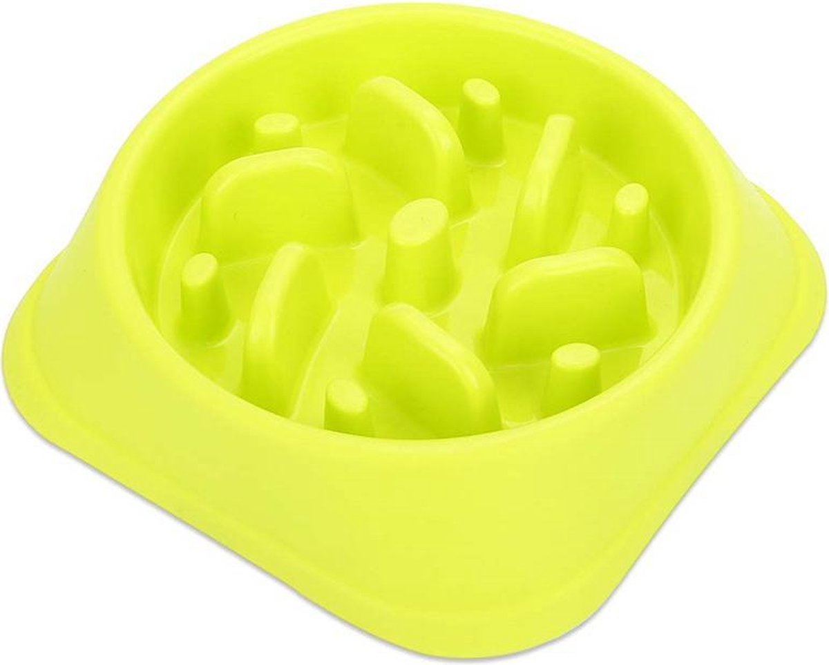 Anti Schrok Voerbak Hond – Eat Slow Feeder – Schrokbak– Slowfeeder Bak – Slow Bowl - Groen - 20CM