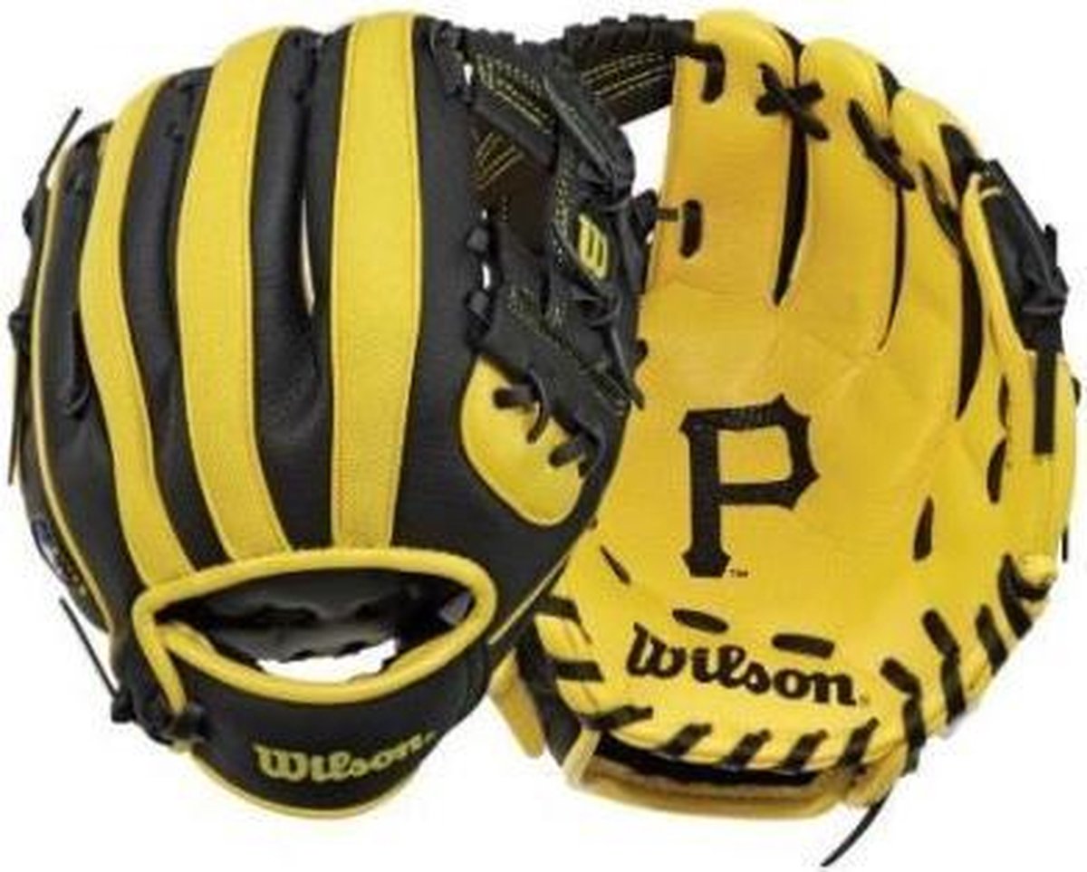 Wilson WTA02RB16 Jeugd Honkbalhanschoen 10 Inch MLB Team Pirates - Linkshandig vangen