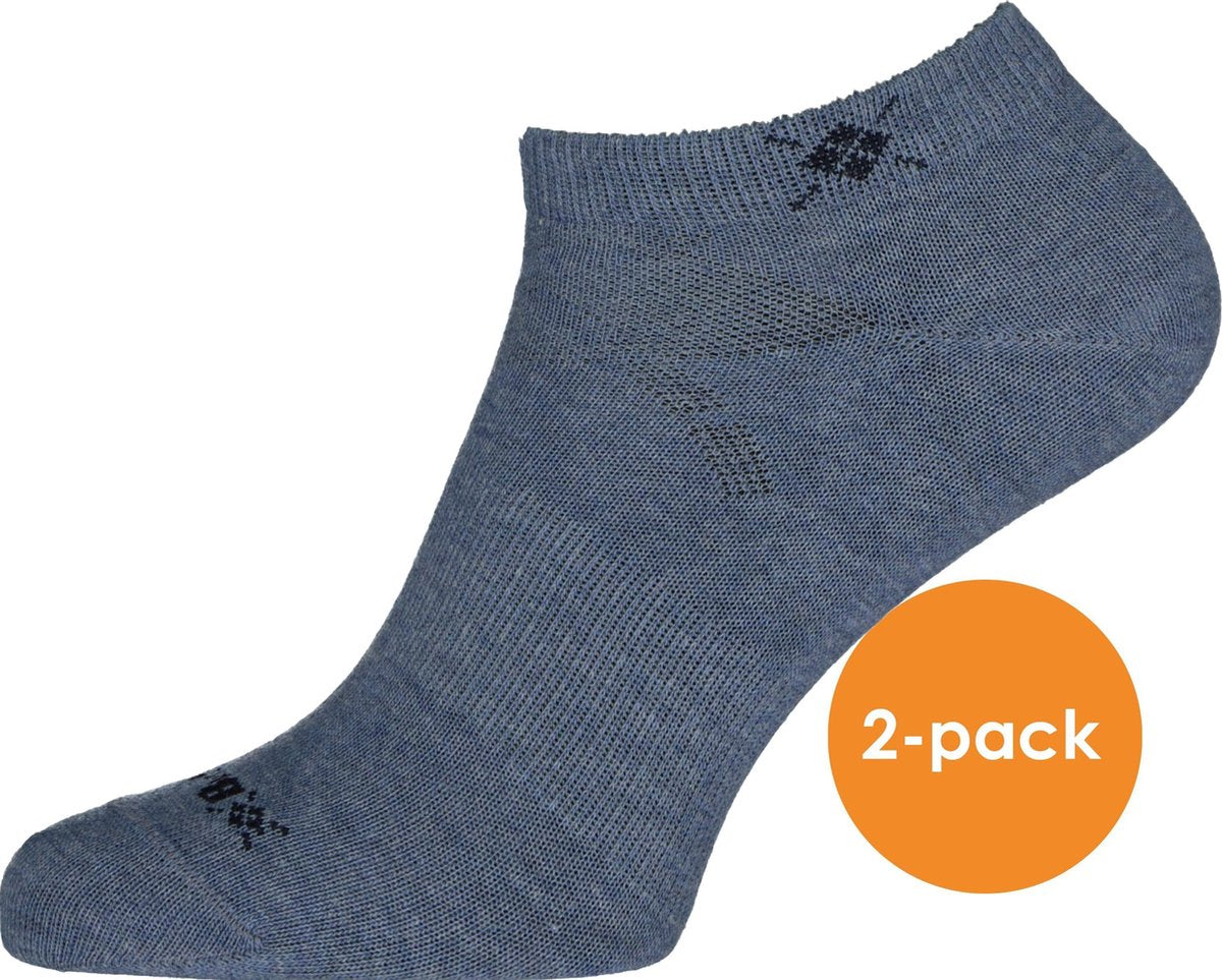 Burlington Everyday dames enkelsokken (2-pack) - katoen - jeans blauw -  Maat: 36-41