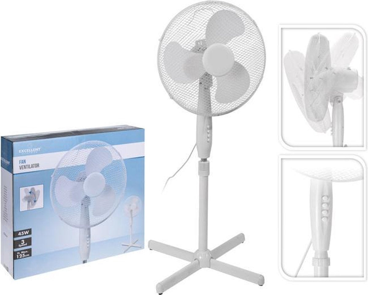 Staande ventilator 40cm Wit (45W)