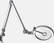 Daylight Loeplamp iQ met LED Verlichting - Vergrootglas op Standaard - Loupelamp LED Pedicure - Vergroting 1.75x (3 Dioptrie) en 4x (12 Diopterie) - Flexibele Arm - Incl. Tafelklem - Dimmer voor lamp - Wit/Grijs