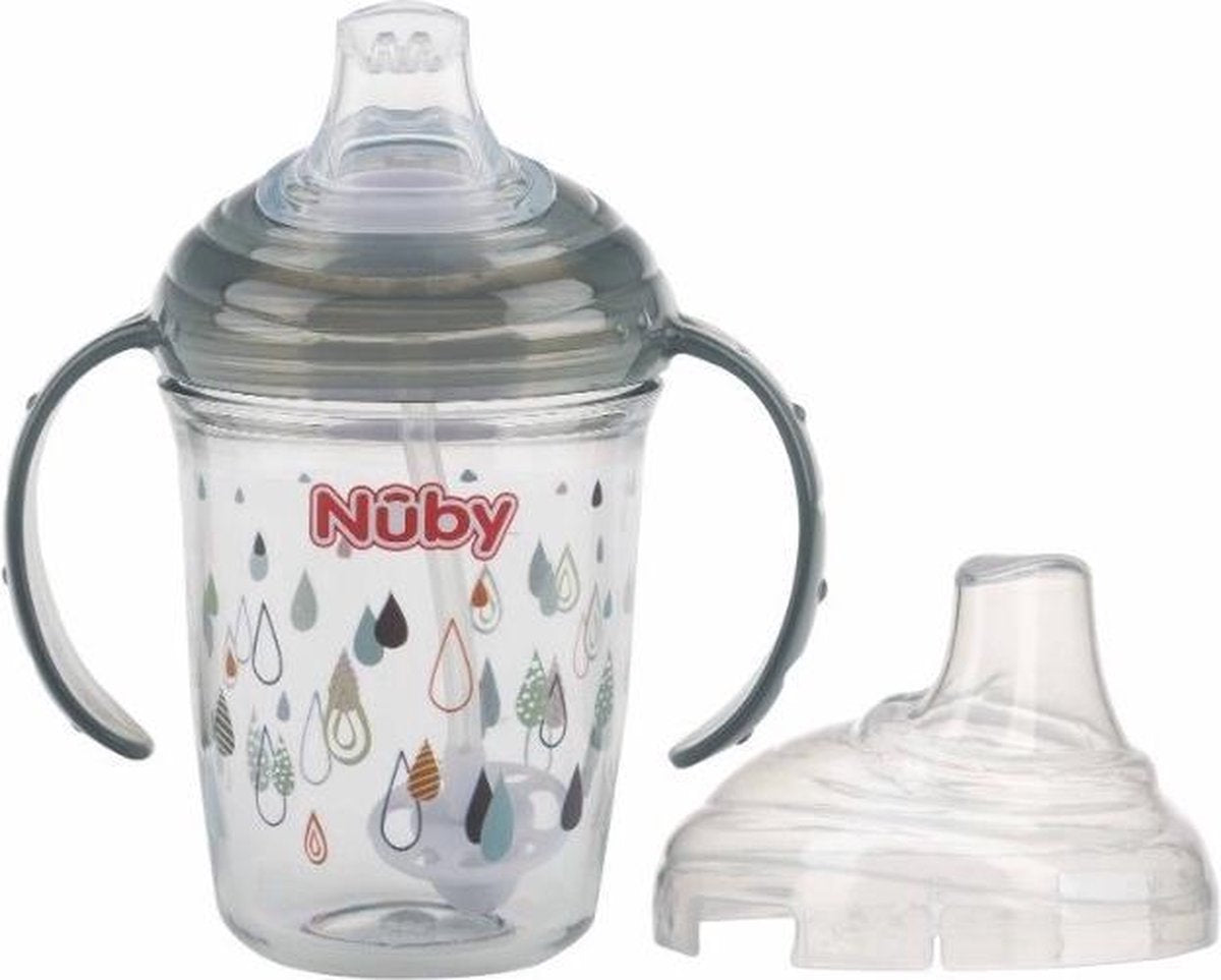 Nuby Antilekbeker Tritan 240 Ml Junior Grijs