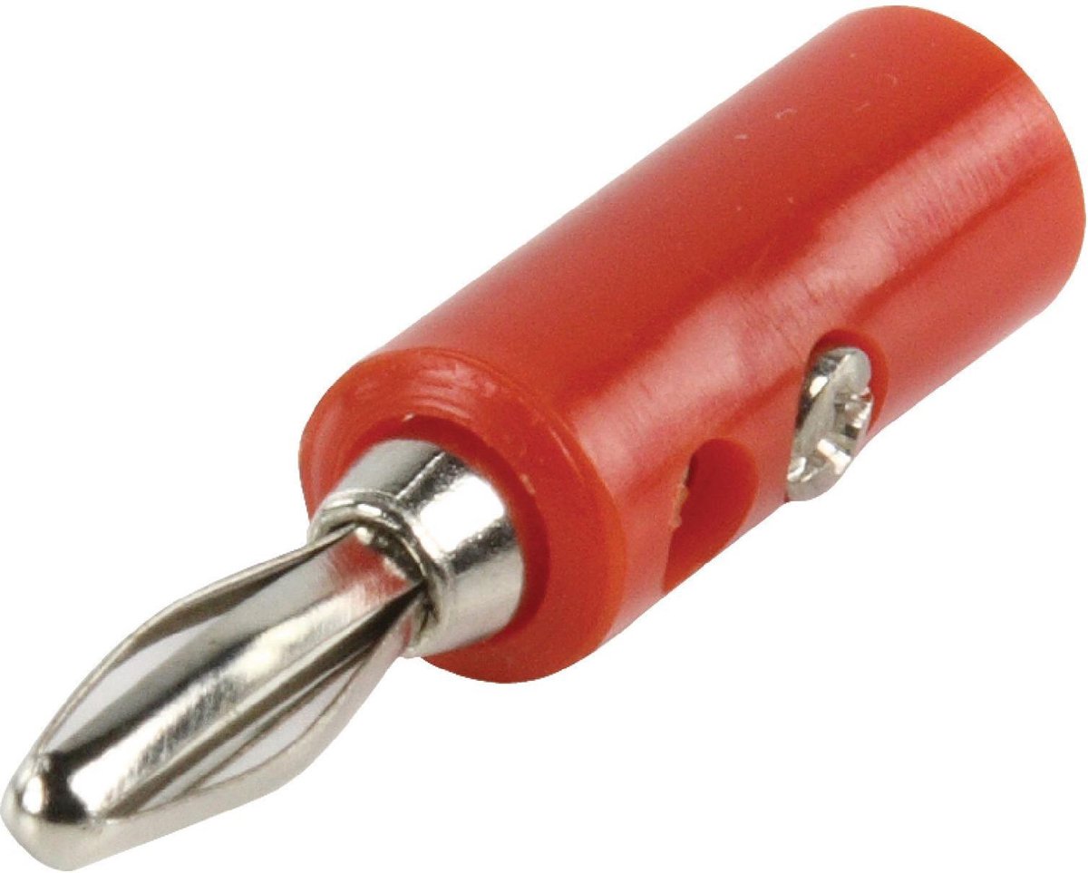 Transmedia Banaan connector voor luidsprekerkabel tot 4 mm / rood