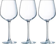 3x Wijnglazen transparant 310 ml  - Wijnglas witte wijn op voet 3 stuks