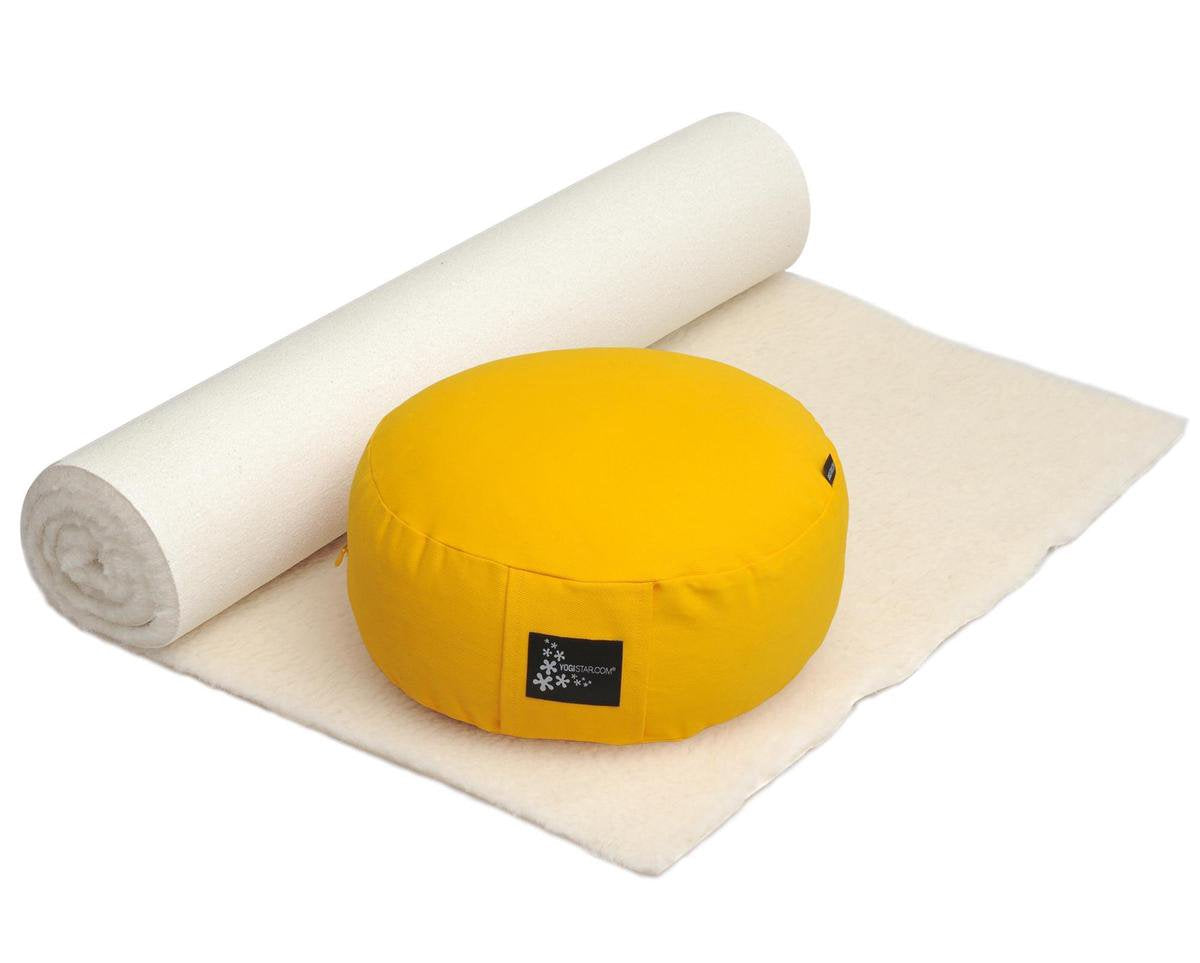Yogistar Yoga-Set Comfort Edition - Meditation natur 75 x 200 cm safran