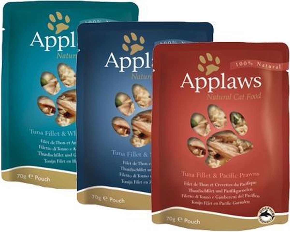 Applaws Cat - Tuna Fillet & Sea Bream in Broth - 12 x 70 g