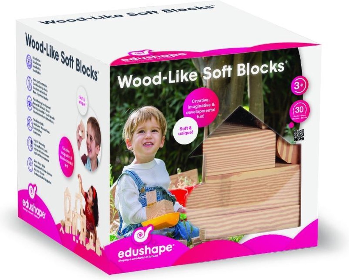 Edushape Hout-Imitatie Foam Blokken - 30 stuks