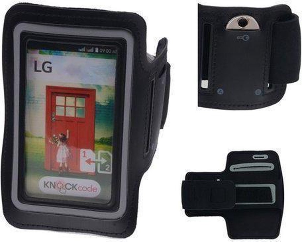 LG L65 D280 Zwart Sport Armband Neopreen