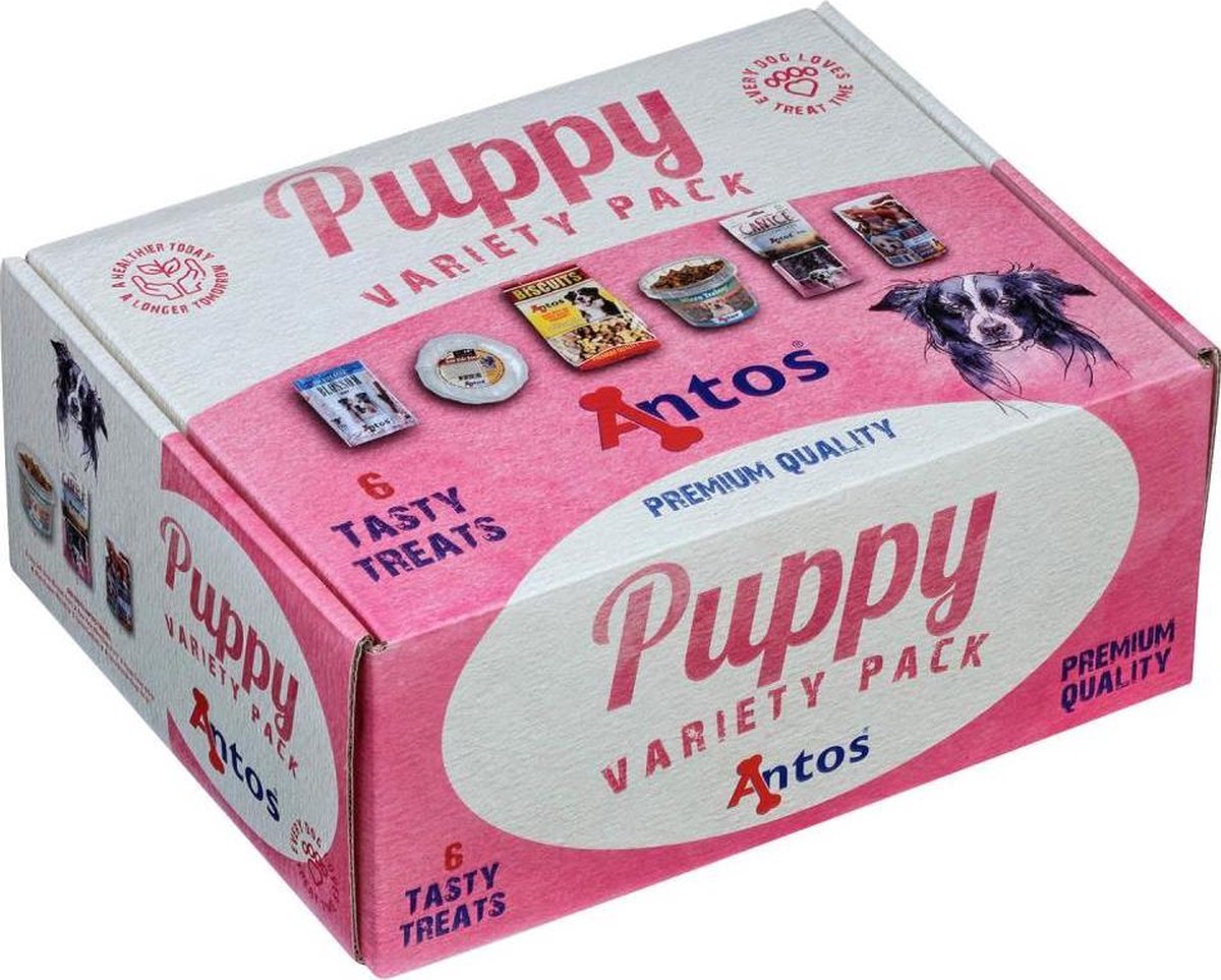 Luxe Puppy Welkomstpakket Verwenpakket 100% Natuurlijk Voer Cadeau Cadeautje Pakket Snacks Hond Pup
