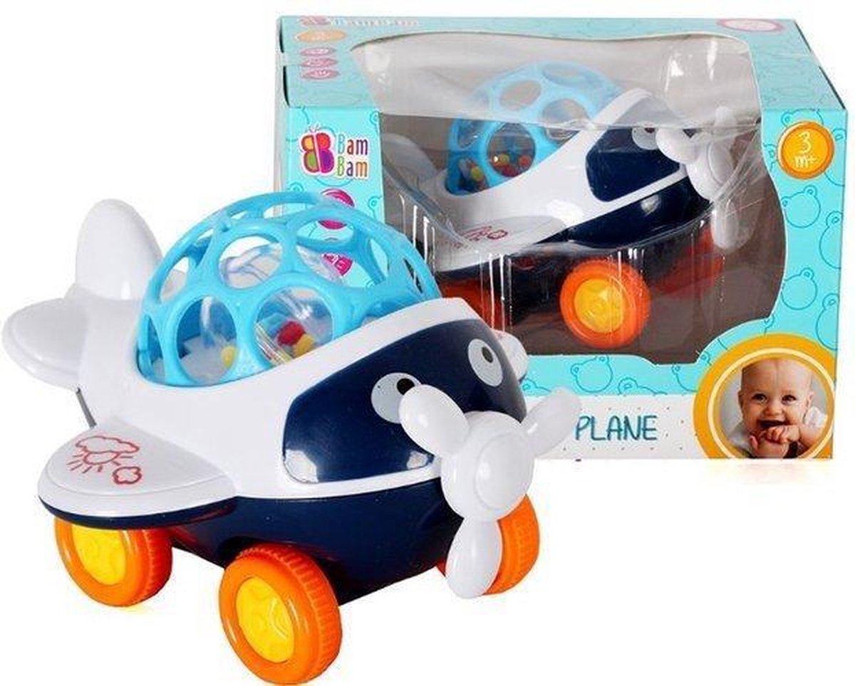 Bam Bam zacht rammelaarsvliegtuig - Baby Speelgoed peuter rammelaar bijt - Jongens meisjes 3 maanden