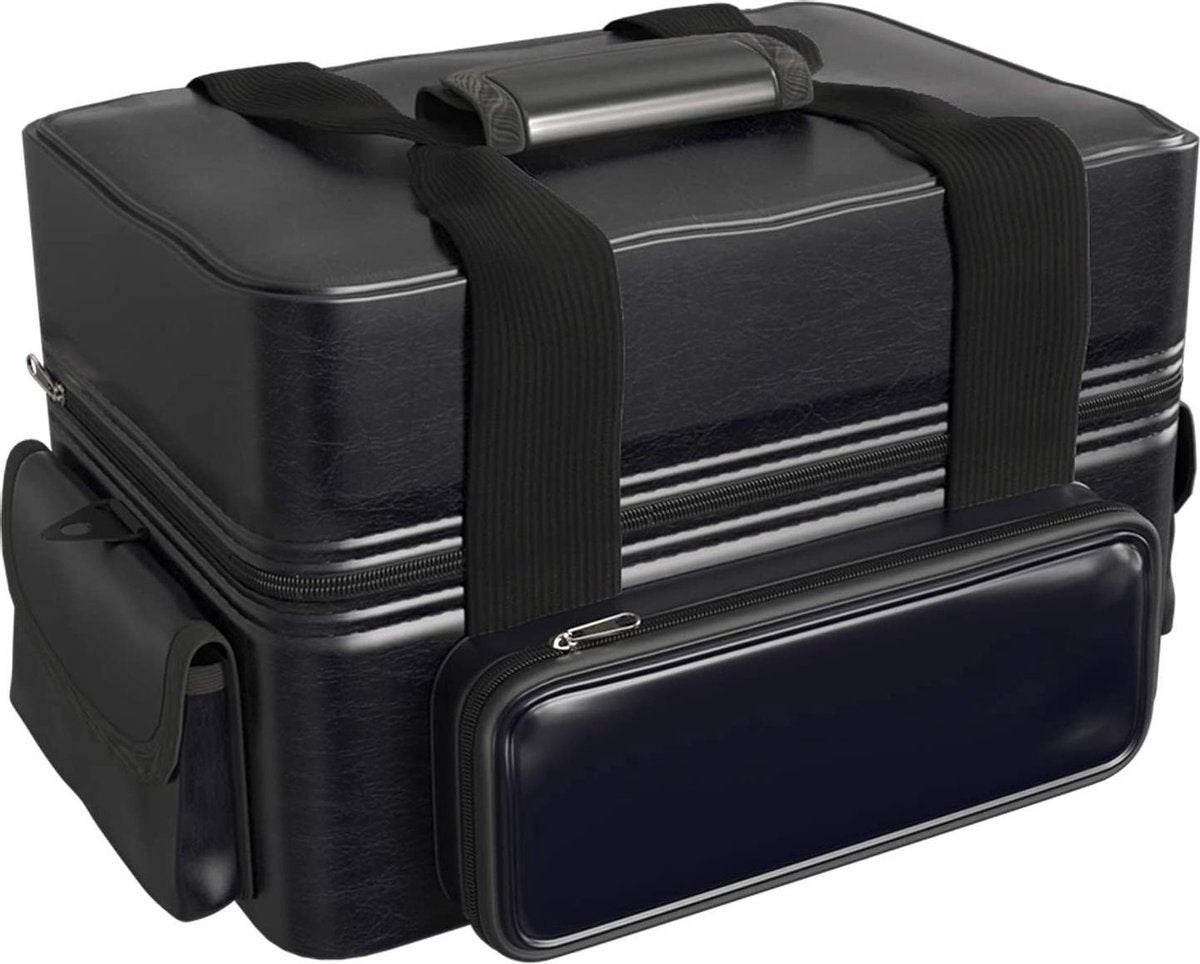 Luxgoods™ Make up koffer- make up organizer- beautycase -zwart -Make-upkoffer- multifunctionele koffer- make-upkoffer- sieradenkoffer- kapperskoffer- afneembare schouderriem- klassieke zwarte beautycase