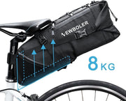 Fiets Opbergtas - Zadelpen Bevestiging - Fietsreis Tas - Zwart - Waterdicht