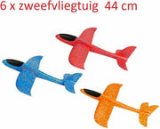 6 XL Foam EPP Vliegtuigjes 44 cm groot - 2 x Blauw