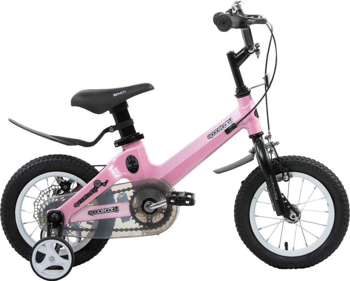 Static Space Magnesium kinderfiets 14"inch Roze