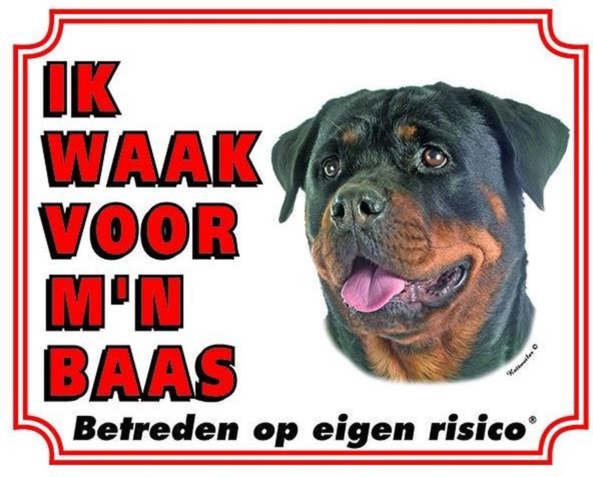 Rottweiler Waakbord - Ik waak voor mijn baas
