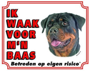 Rottweiler Waakbord - Ik waak voor mijn baas
