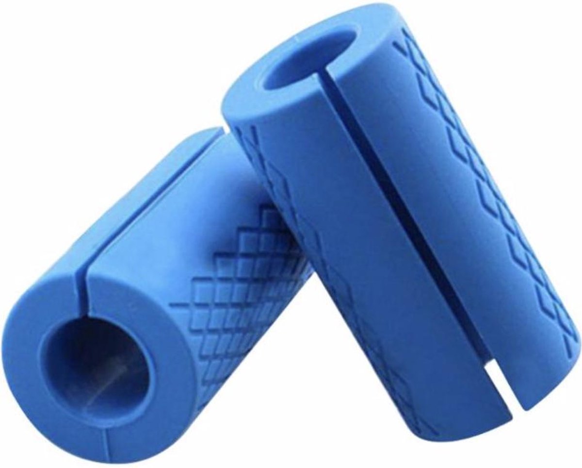 WiseGoods - Fat Grips Dumbells - Fitness Grips - Grip Trainer Onderarm Trainer - Crossfit - Calisthenics Bar - 2 Stuks - Blauw