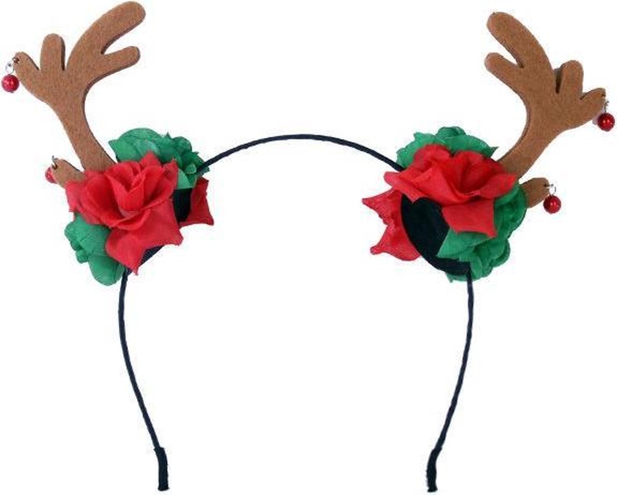 Diadeem rendier met bloemen