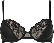 Sapph Snapdragon Padded Wire Bra - Black - 90C