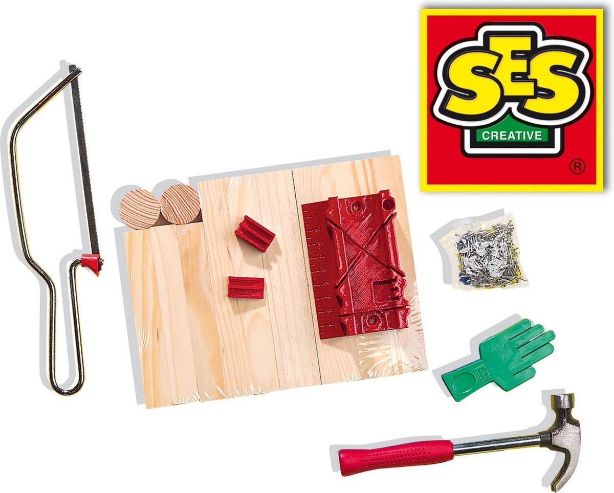 SES - Timmerset met gereedschap - Houten speelgoed