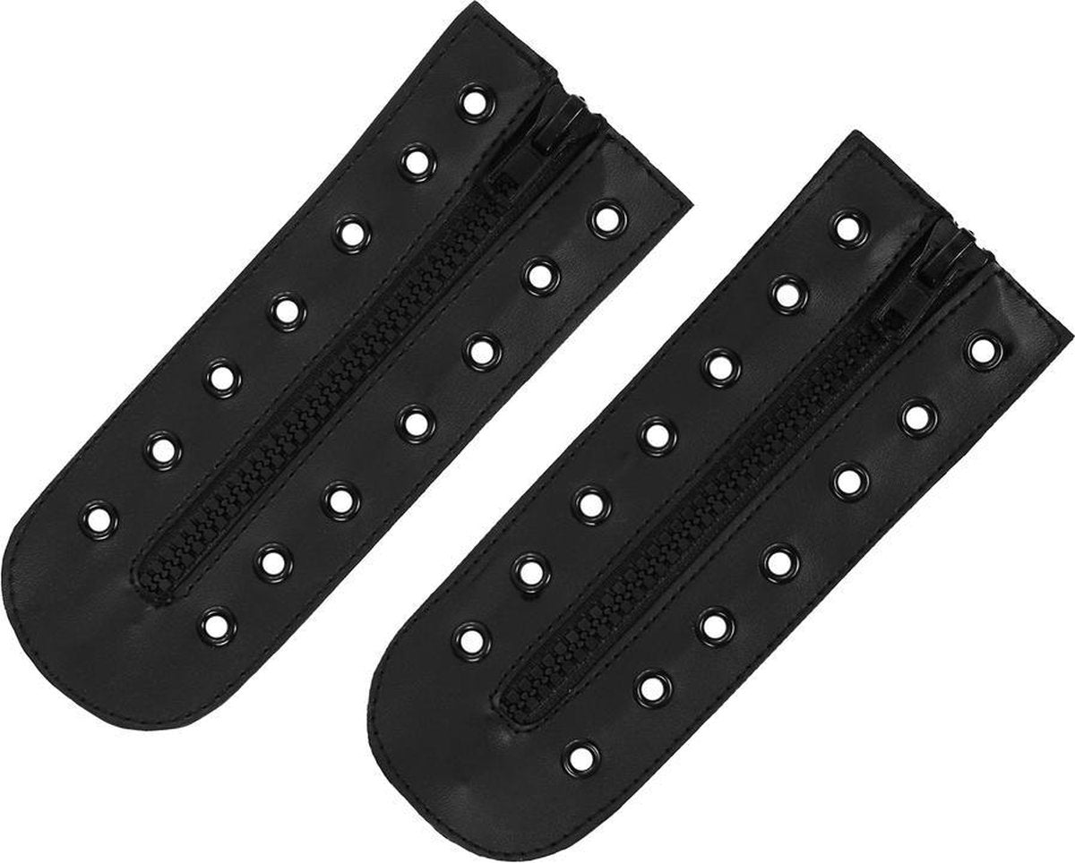 Speed zipper 7 rings kunstleder zwart