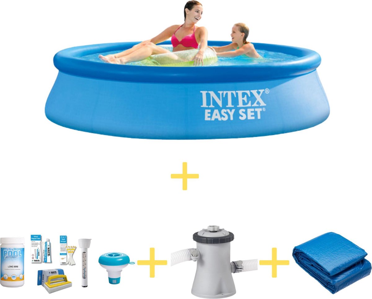 Intex Zwembad - Easy Set - 244 x 61 cm - Inclusief WAYS Onderhoudspakket