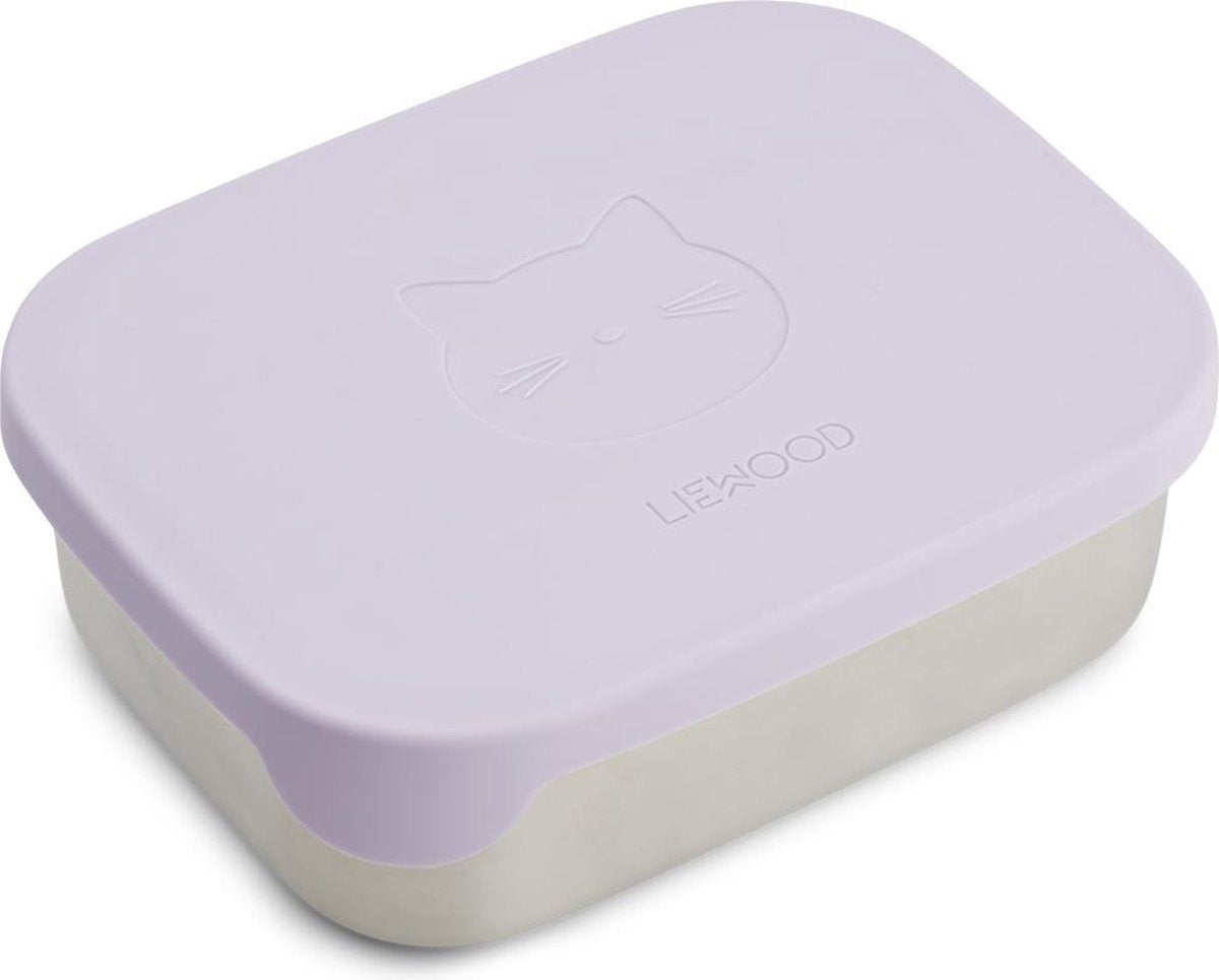 Lunchbox Arthur Cat Light Lavender|Liewood | Stainless Steel RVS