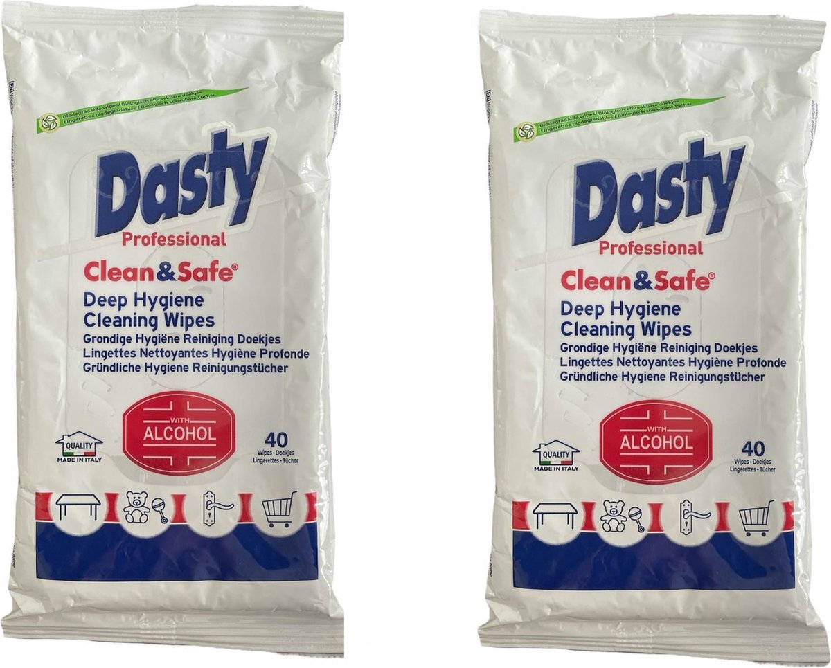 Dasty - Clean & Safe - Schoonmaakdoekjes - 2 stuks
