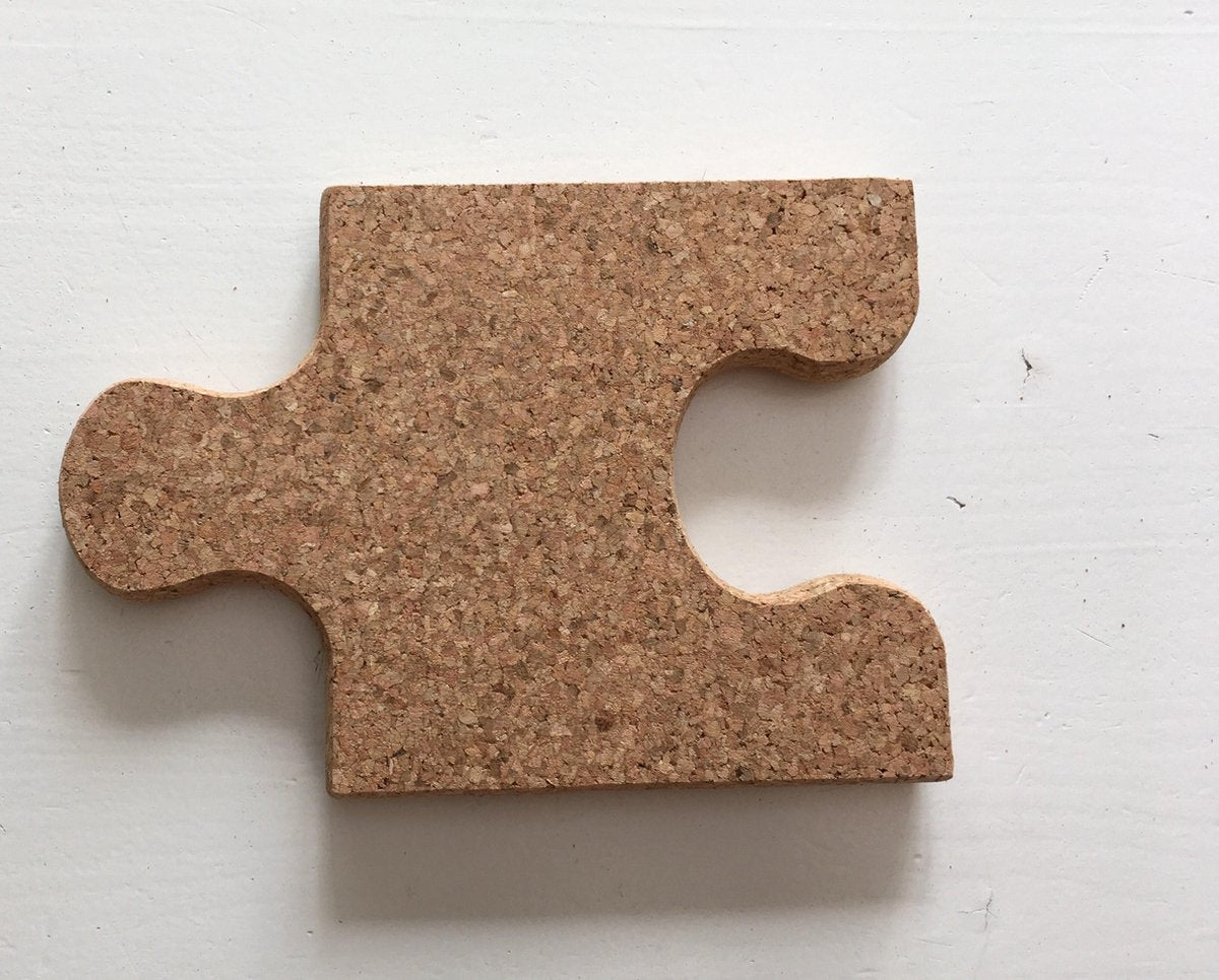 Pannen - onderzetter - kurk - puzzelstuk - per 2 stuks