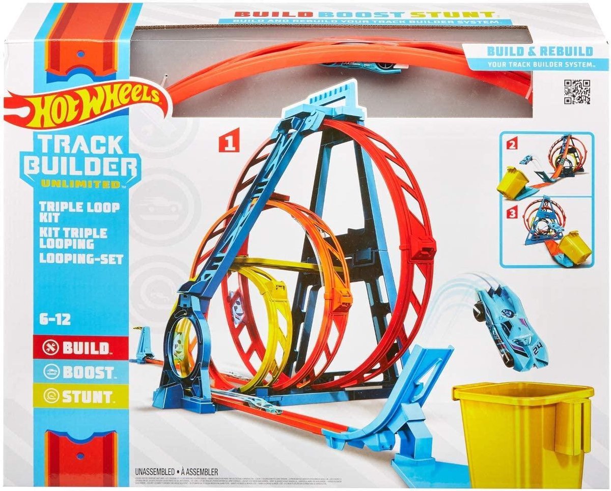 Hot Wheels Track Builder Unlimited - Triple Loop Kit - Looping Racebaan