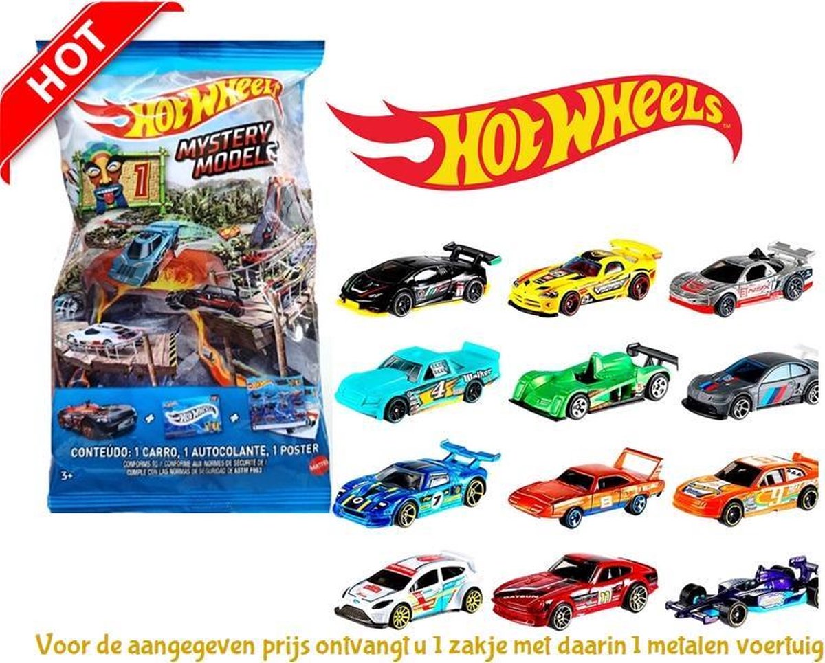 Hot Wheels Blind Bags autootjes - 1 Surprise voertuig - Die Cast - 6 cm groot