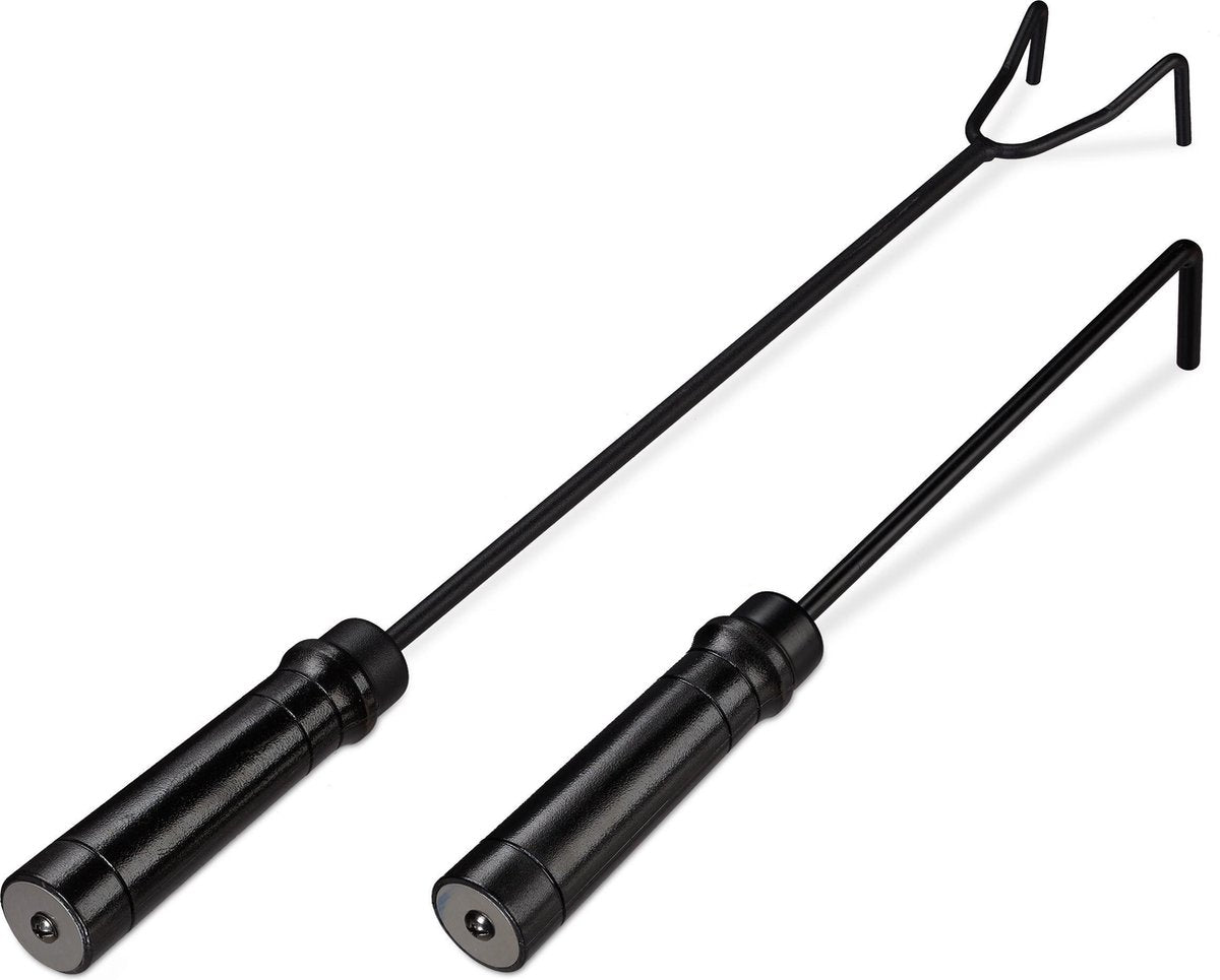 relaxdays Pook set van 2 - haardset - vuurpook - kachelpook - ash tool - haardgereedschap