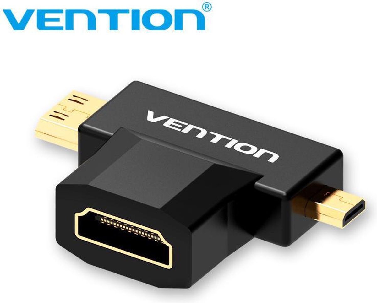 Vention Mini HDMI (C) + Micro HDMI (D) naar HDMI Vrouwelijk (A) - Full HD 1080P