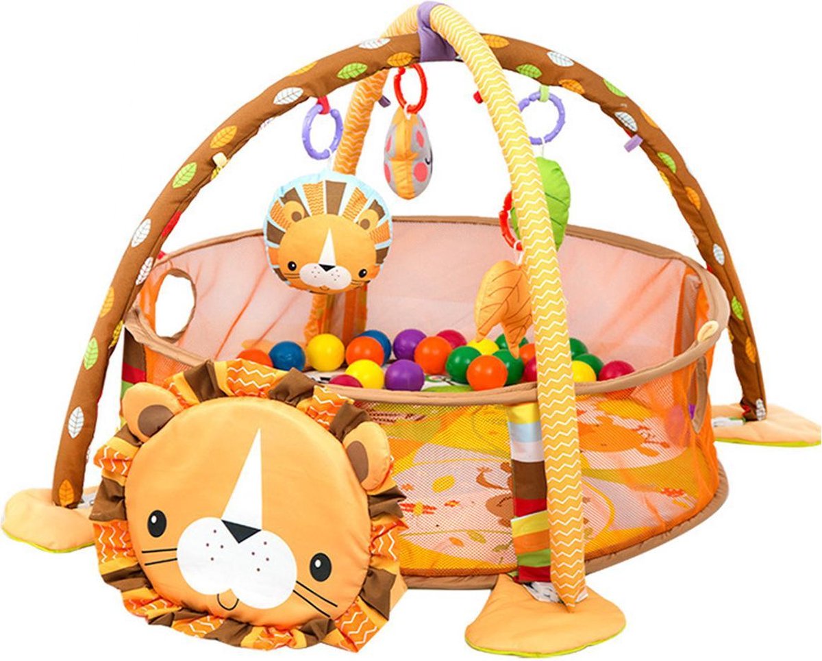 Toddly Babygym Leeuw - Baby Speelmat met Ballenbak - 48 x 66 cm