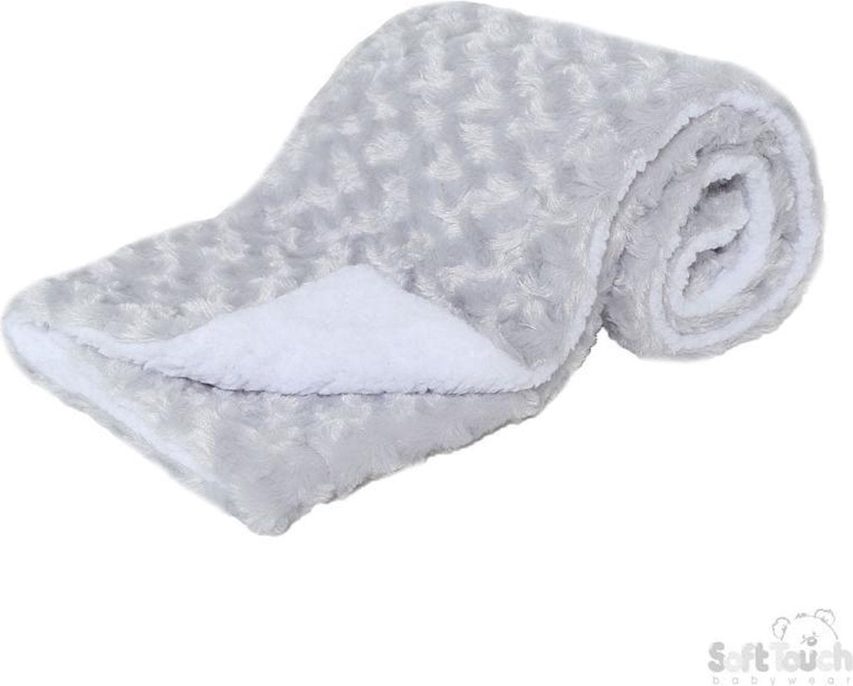 Soft Touch Deken Deluxe Rose Mink 70 X 100 Cm Fleece Grijs