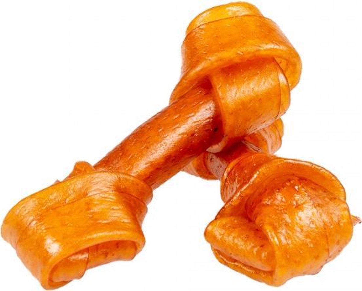 Duvo+ hondensnack Gerookte varkenshuid geknoopte benen 140gr