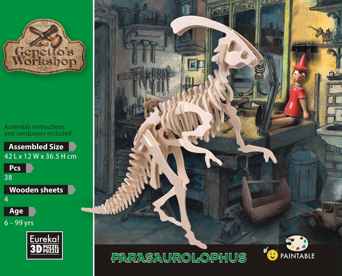 Eureka Gepetto's Workshop 3D puzzel Parasaurolophus