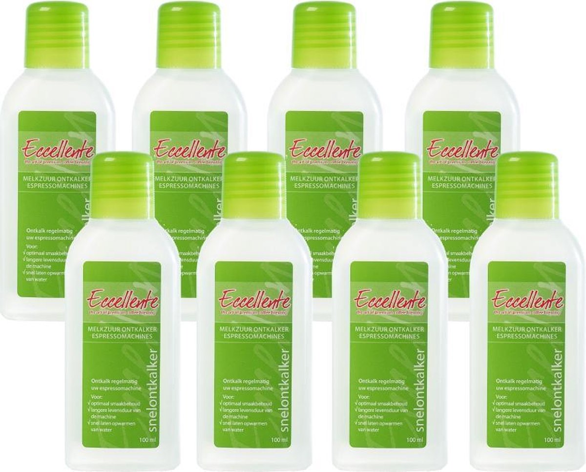 ECCELLENTE Snelontkalker Melkzuur 100ml - 8 stuks